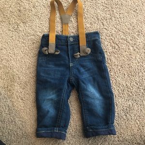 Baby suspenders & jeans.